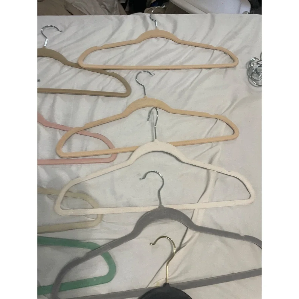 Lot of 10 multi color Velvet Hangers Non-Slip Slim